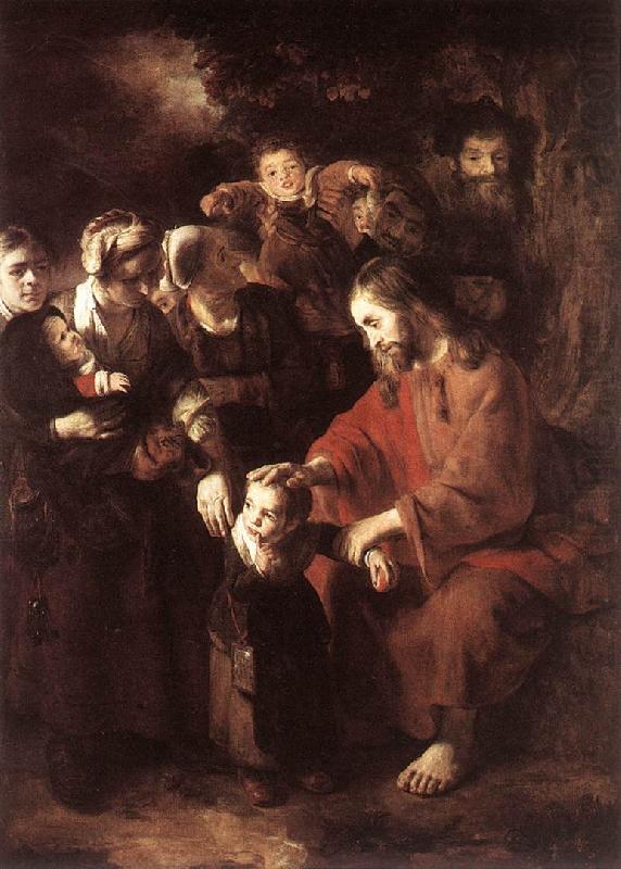 MAES, Nicolaes Christ Blessing the Children